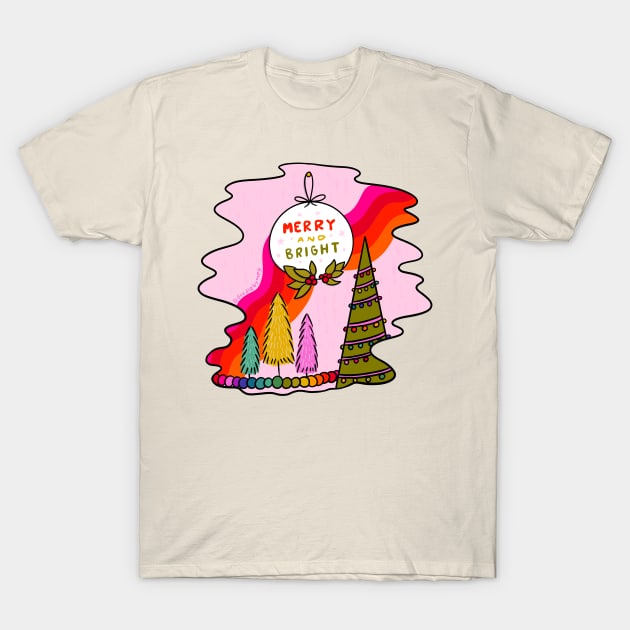 Merry and Bright T-Shirt by Doodle by Meg